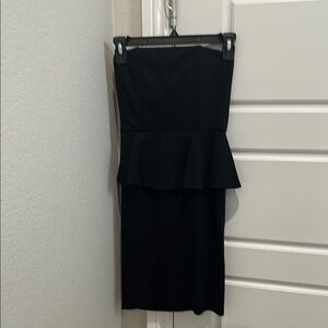 Alice + Olivia Black Strapless Sheath Dress